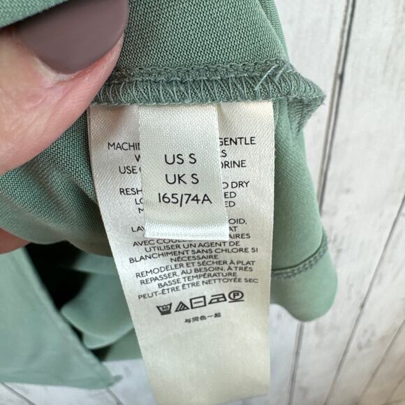 Anthropologie Sage Green Junie Midi Twist Front Pull On Skirt w/ Slit Size Small - Picture 9 of 14